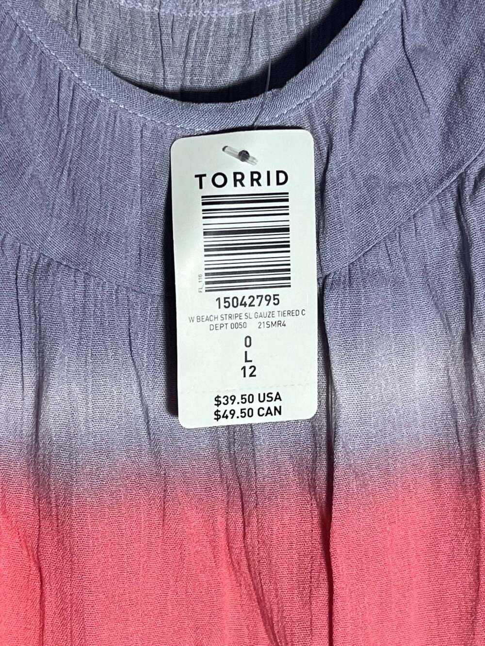 Torrid Beach Stripe Gauze Tiered Cami - Picture 2 of 2